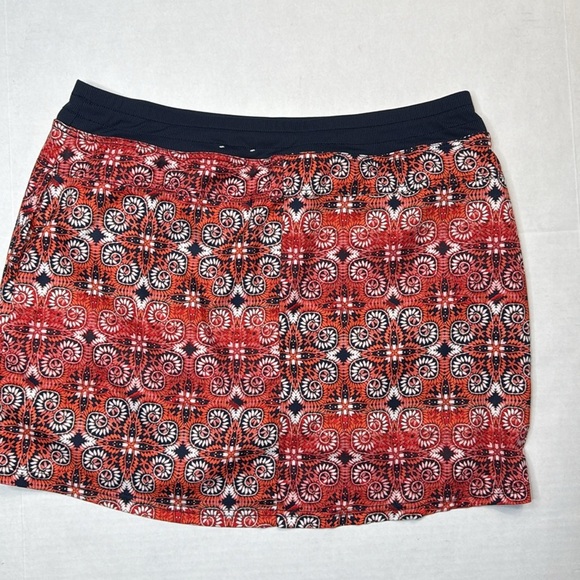 St John’s Bay Paisley Print Stretch Skort Navy Blue Elastic Wide Waistband Sz L - Picture 9 of 11